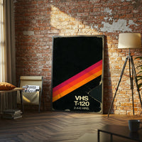 VHS T-120 2-4-6 HRS Retro VHS Tape Décor Poster – Retro VHS Wall Poster for Movie Lovers