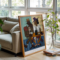 Nostalgic 1920s Black Couple Fine Print, Black Americana Café Scene Wall Poster, Digital Download Artwork