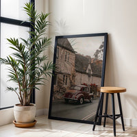 Nostalgic Car Village Street Wall Décor Poster