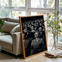 Nostalgic Cinema Audience Décor Poster – Retro Movie Theater Wall Décor