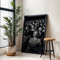 Nostalgic Cinema Audience Décor Poster – Retro Movie Theater Wall Décor