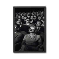Nostalgic Cinema Audience Décor Poster – Retro Movie Theater Wall Décor