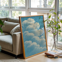 Nostalgic Cloud Illustration Home Wall Print – Antique Cloud Study Poster for Home or Nursery