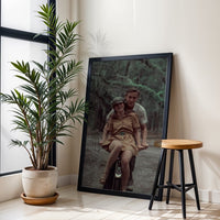 Retro Couple on Bicycle Décor Poster – Romantic Retro Wall Poster