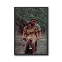 Retro Couple on Bicycle Décor Poster – Romantic Retro Wall Poster