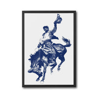 Nostalgic Cowboy Rodeo Home Wall Print – Western Horse Riding Print for Rustic Home Decor