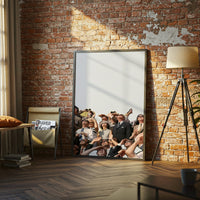 Nostalgic Crowd Watching Wall Décor Wall Poster Print | Retro Sky Gazing Canvas Decor