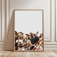 Nostalgic Crowd Watching Wall Décor Wall Poster Print | Retro Sky Gazing Canvas Decor