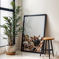 Nostalgic Crowd Watching Wall Décor Wall Poster Print | Retro Sky Gazing Canvas Decor