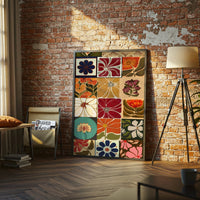 Nostalgic Floral Pattern Collage Wall Poster