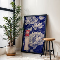 Retro Floral Pattern Wall Print Poster | Traditional Botanical Home Decor