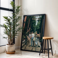 Nostalgic Friends on Railway Bridge Décor Poster | Nostalgic Wall Décor
