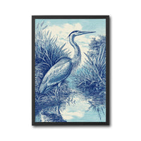 Retro Heron Illustration Home Art Décor Poster Print