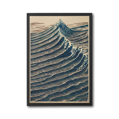 Retro Japanese Wave Artwork – Timeless Ocean Décor Poster Wall Print