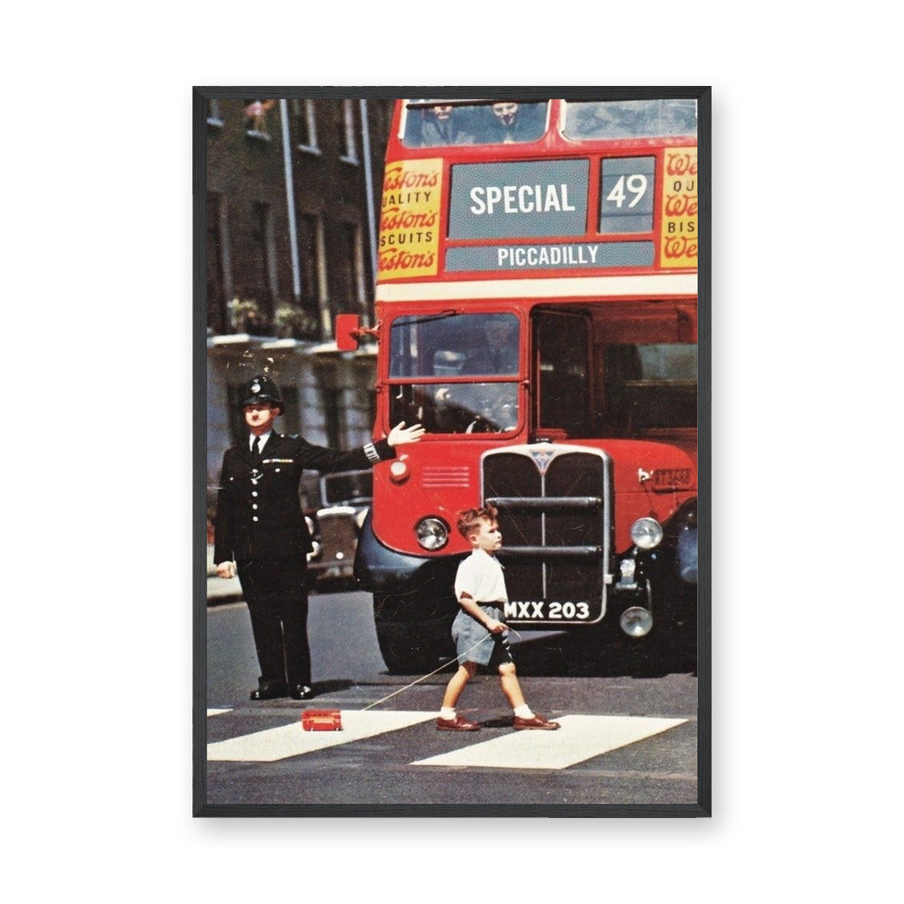 Vintage London Bus Retro Wall Art – Piccadilly Street Photograph