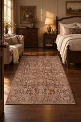Vintage Modern Area Rug – Dusty Rose in a bedroom