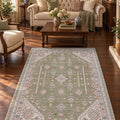Vintage Modern Area Rug – Green in a living room