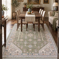 Vintage Modern Area Rug – Green in a dining room