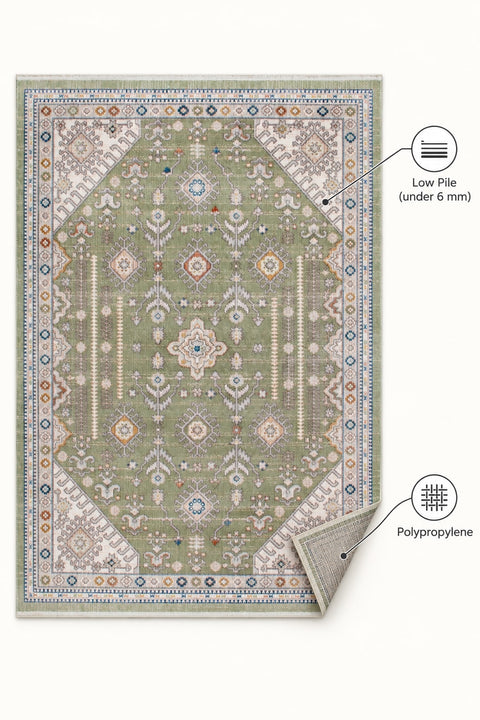 Vintage Modern Area Rug – Green – features