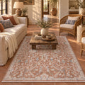 Vintage Modern Area Rug – Terracotta in a living room