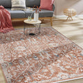 Vintage Modern Area Rug – Terracotta in a living room