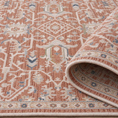 Vintage Modern Area Rug – Terracotta – texture close-up