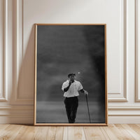 Nostalgic Nike Golfer Action Décor Poster – Retro Golf Home Art
