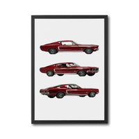 Retro Red Ford Mustang GT Décor Poster – Traditional Car Home Wall Print