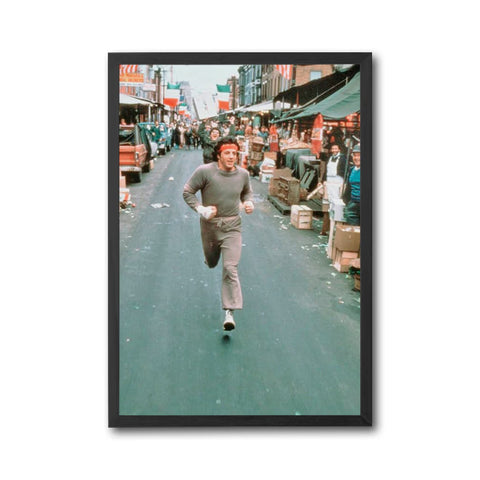 Retro Running Street Scene Décor Poster, Retro Athletic Wall Décor