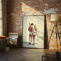 Heritage Tennis Couple Wall Print Poster