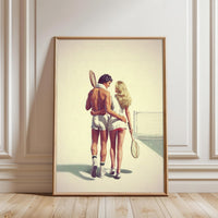 Heritage Tennis Couple Wall Print Poster