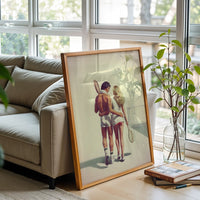 Heritage Tennis Couple Wall Print Poster