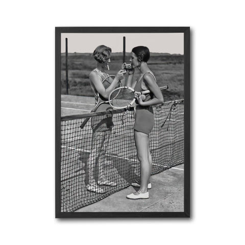 Nostalgic Tennis Players Décor Poster | Retro Sports Home Wall Poster