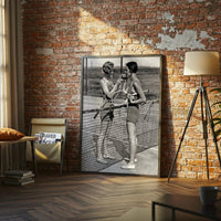 Retro Tennis Players Smoking Print, Retro Sports Wall Print