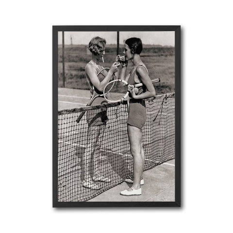Retro Tennis Players Smoking Print, Retro Sports Wall Print