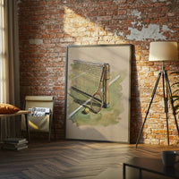 Nostalgic Tennis Racket and Net Wall Poster | Retro Sports Home Wall Print