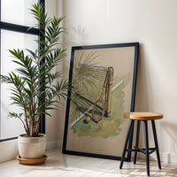 Nostalgic Tennis Racket and Net Wall Poster | Retro Sports Home Wall Print