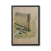 Nostalgic Tennis Racket and Net Wall Poster | Retro Sports Home Wall Print