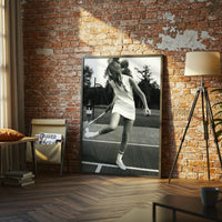 Retro Tennis Scene Print, Retro Sports Wall Print