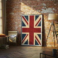 Nostalgic Union Jack Flag Print, British Flag Wall Décor