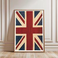 Nostalgic Union Jack Flag Print, British Flag Wall Décor