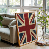 Nostalgic Union Jack Flag Print, British Flag Wall Décor