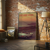 Retro Vibes Quote Wall Print – Retro Mercedes Convertible Print