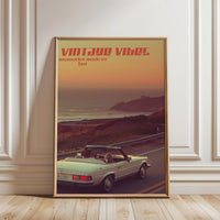 Retro Vibes Quote Wall Print – Retro Mercedes Convertible Print