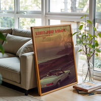 Retro Vibes Quote Wall Print – Retro Mercedes Convertible Print