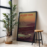 Retro Vibes Quote Wall Print – Retro Mercedes Convertible Print