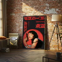Nostalgic Woman With Gun Décor Poster – Retro Japanese Style Wall Décor
