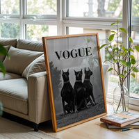 Vogue Doberman Wall Poster – Editorial Fashion Home Wall Poster of Three Dobermans