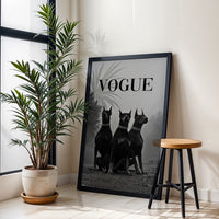 Vogue Doberman Wall Poster – Editorial Fashion Home Wall Poster of Three Dobermans