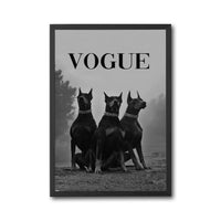 Vogue Doberman Wall Poster – Editorial Fashion Home Wall Poster of Three Dobermans